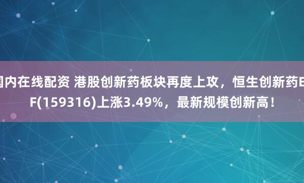 国内在线配资 港股创新药板块再度上攻，恒生创新药ETF(159316)上涨3.49%，最新规模创新高！